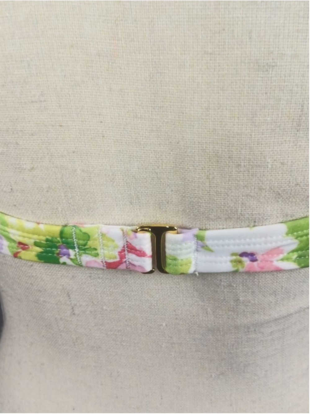 Shade & Shore Women's Halter Bikini Top Large White Pink Floral - Picture 4 of 7